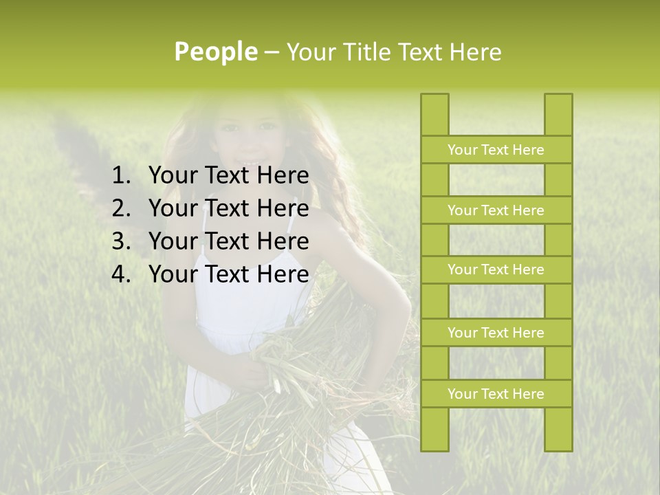 Holding Curly Joy PowerPoint Template