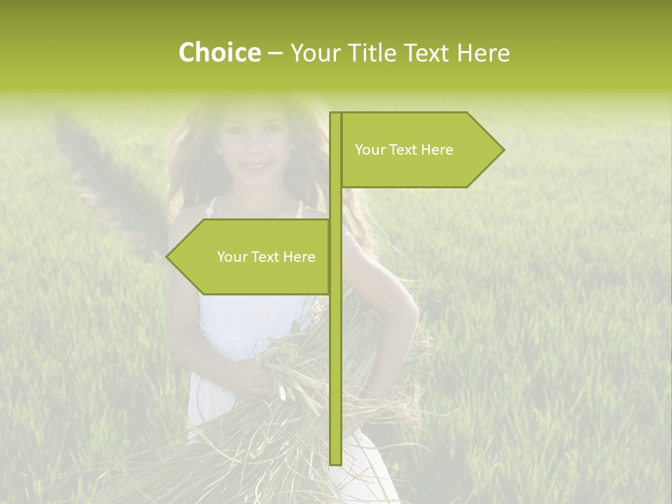 Holding Curly Joy PowerPoint Template