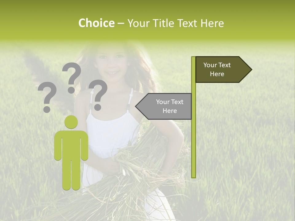 Holding Curly Joy PowerPoint Template