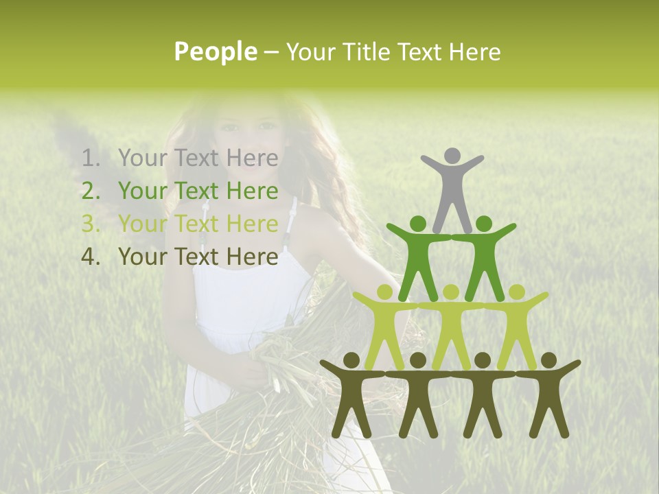 Holding Curly Joy PowerPoint Template