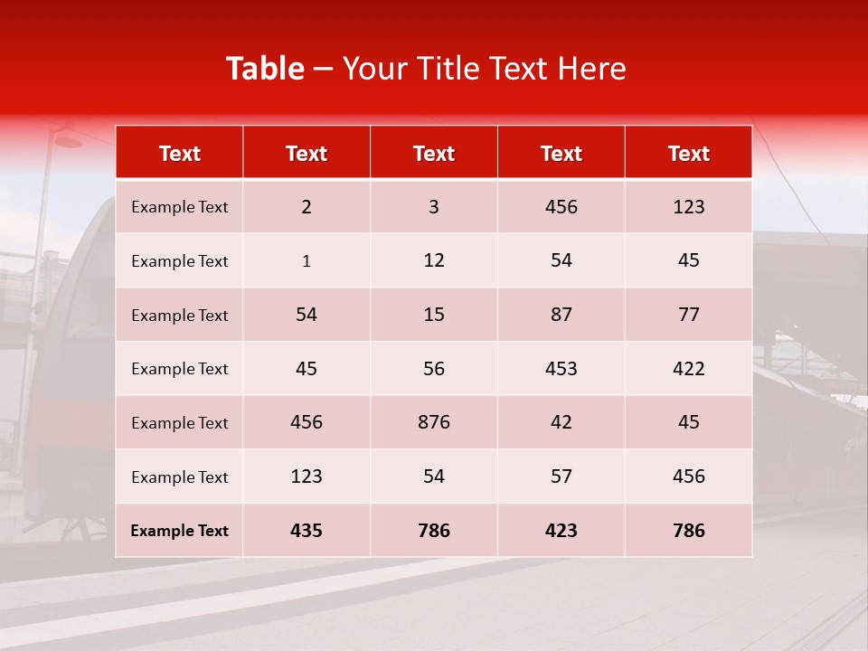 Mass Transit Itinerary Railroad PowerPoint Template
