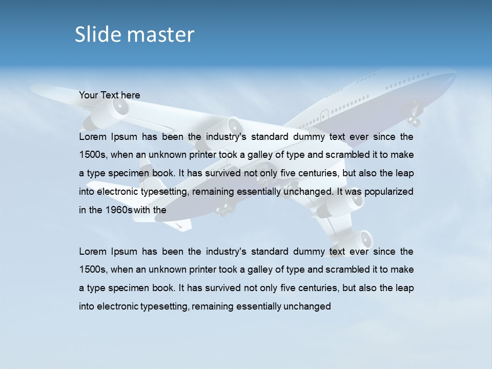 Aeroplane Sunny Turbulence PowerPoint Template