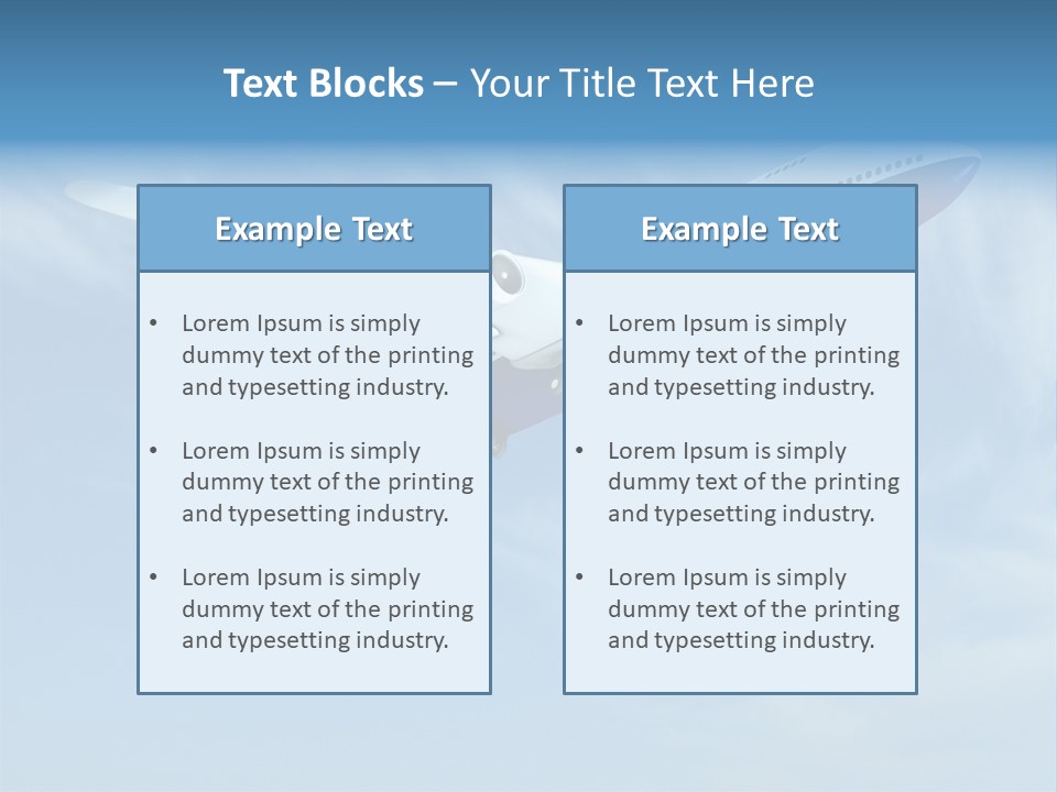 Aeroplane Sunny Turbulence PowerPoint Template