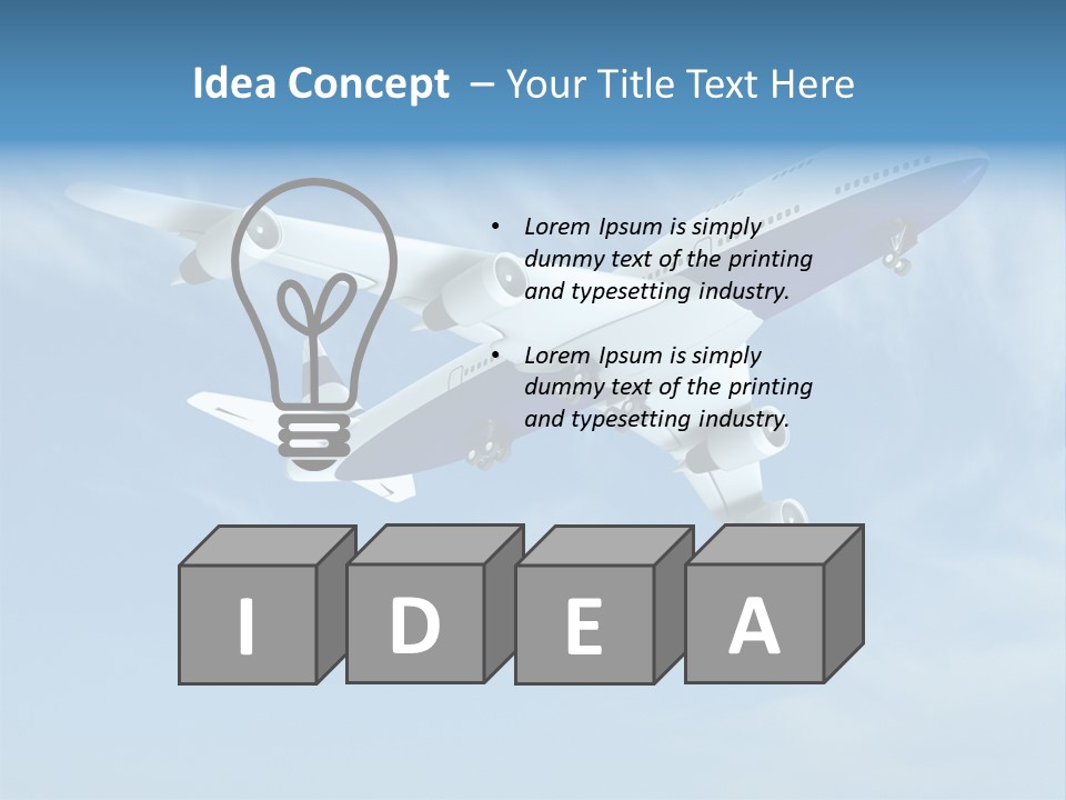 Aeroplane Sunny Turbulence PowerPoint Template