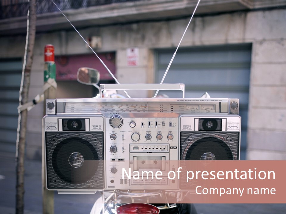 Dance Music Boombox Cool PowerPoint Template
