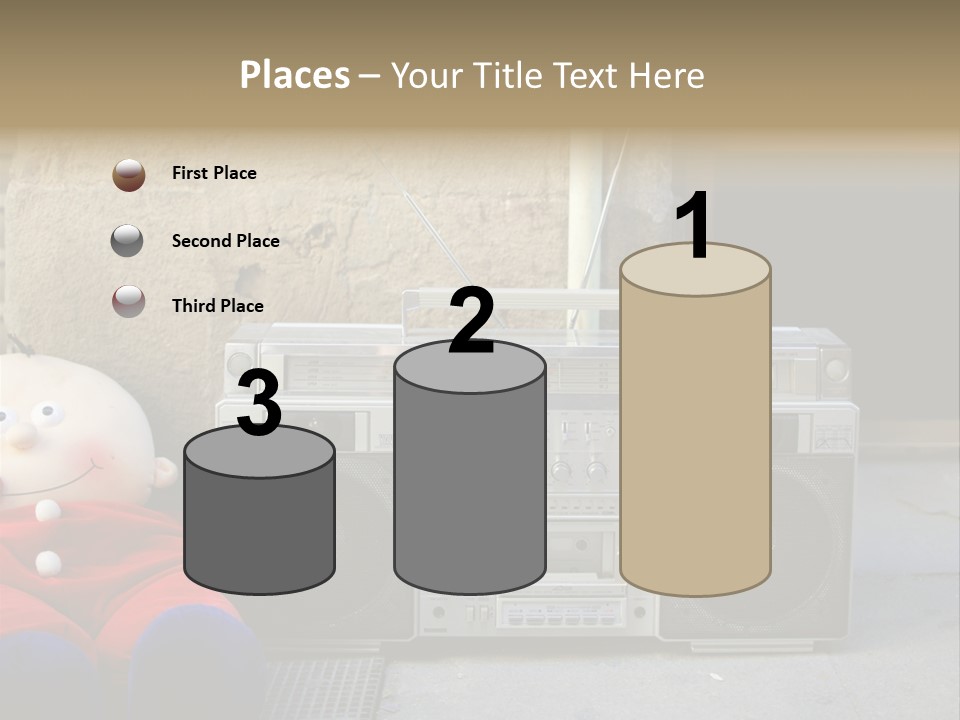 Listen Boombox Clubbing PowerPoint Template