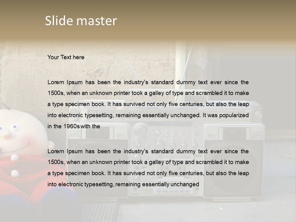 Listen Boombox Clubbing PowerPoint Template