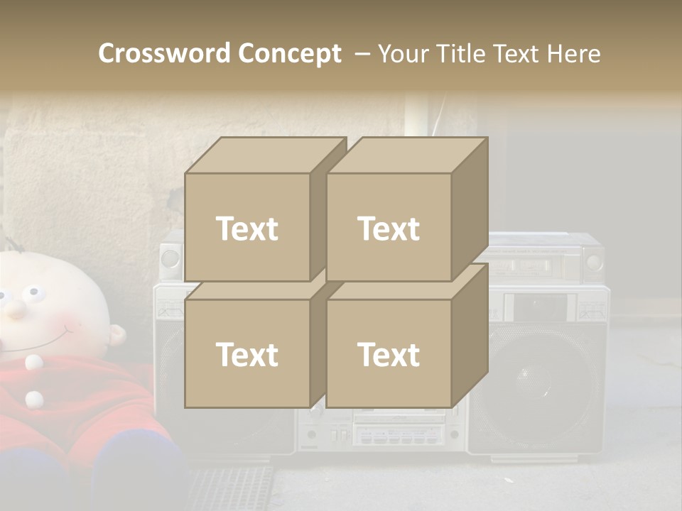 Listen Boombox Clubbing PowerPoint Template