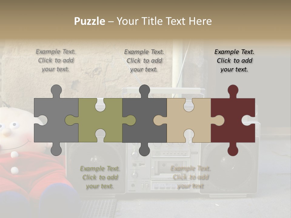 Listen Boombox Clubbing PowerPoint Template