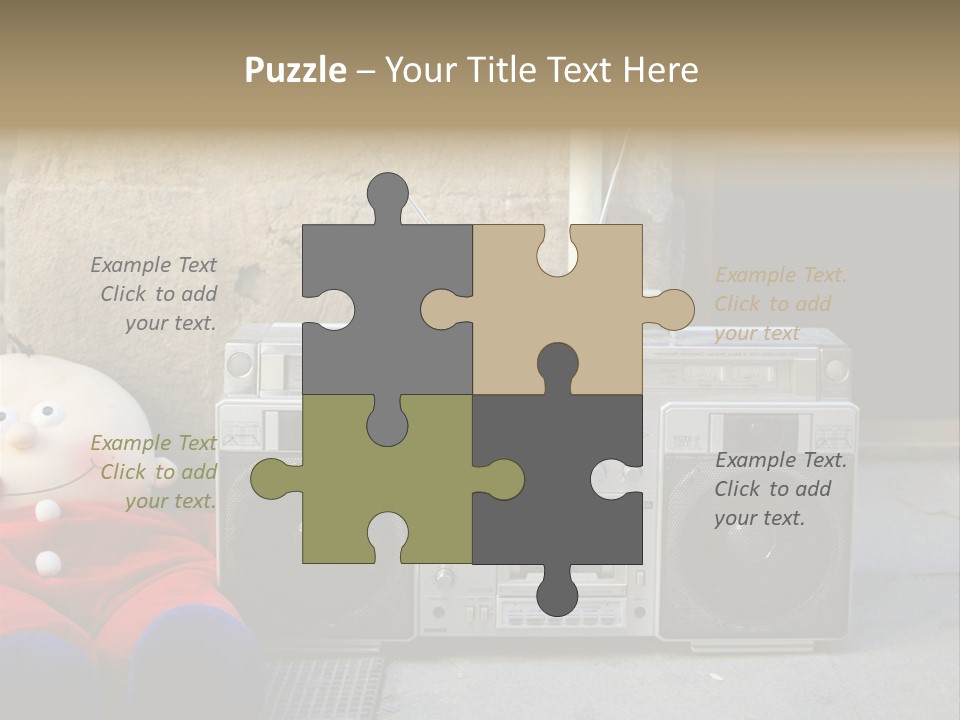 Listen Boombox Clubbing PowerPoint Template