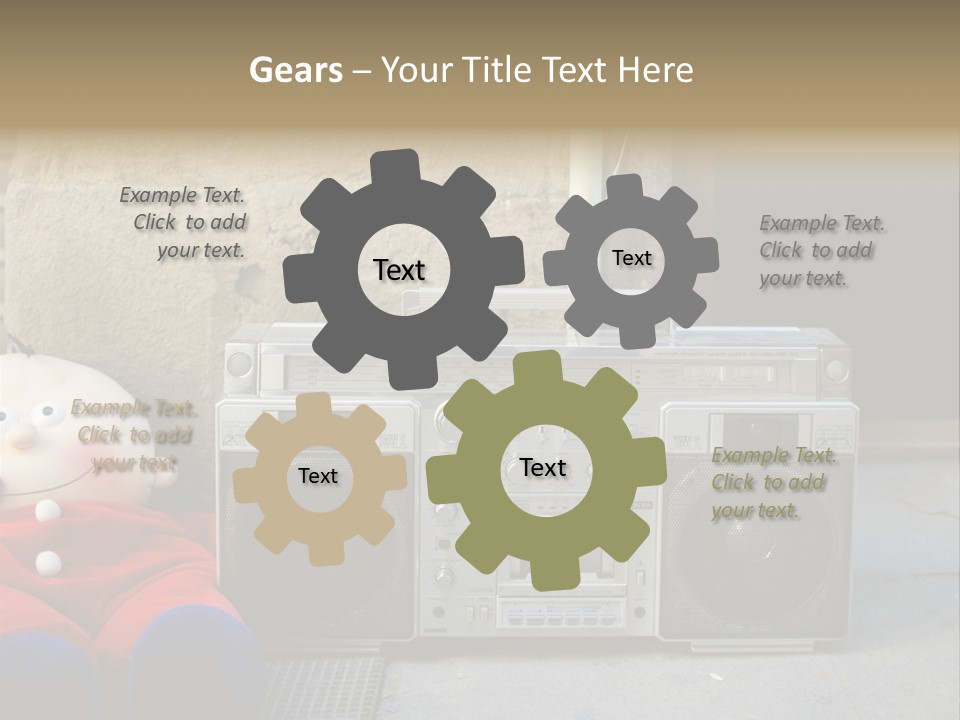 Listen Boombox Clubbing PowerPoint Template