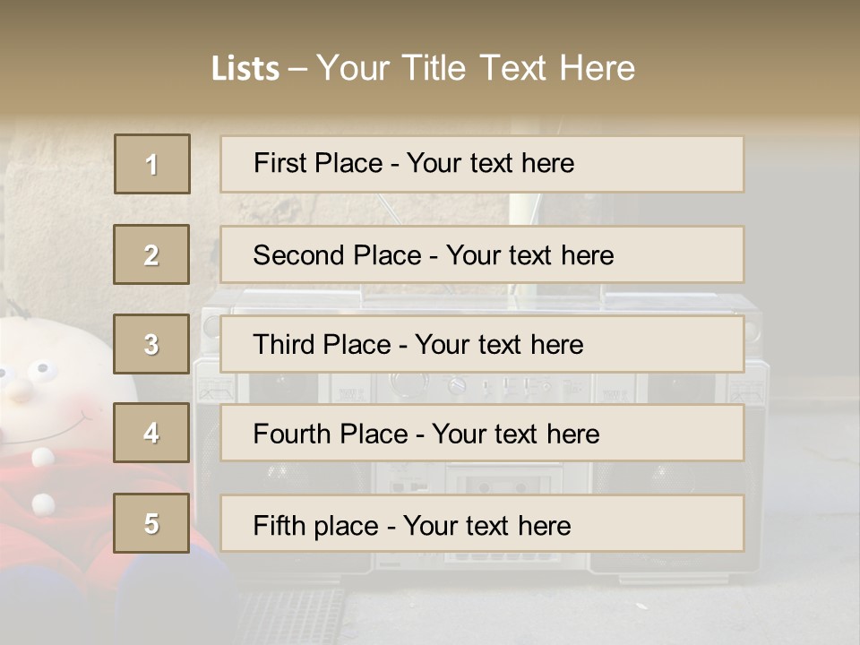 Listen Boombox Clubbing PowerPoint Template