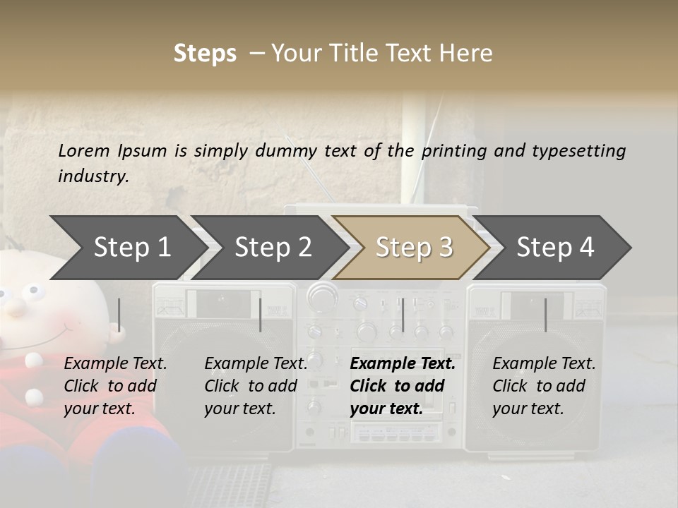 Listen Boombox Clubbing PowerPoint Template
