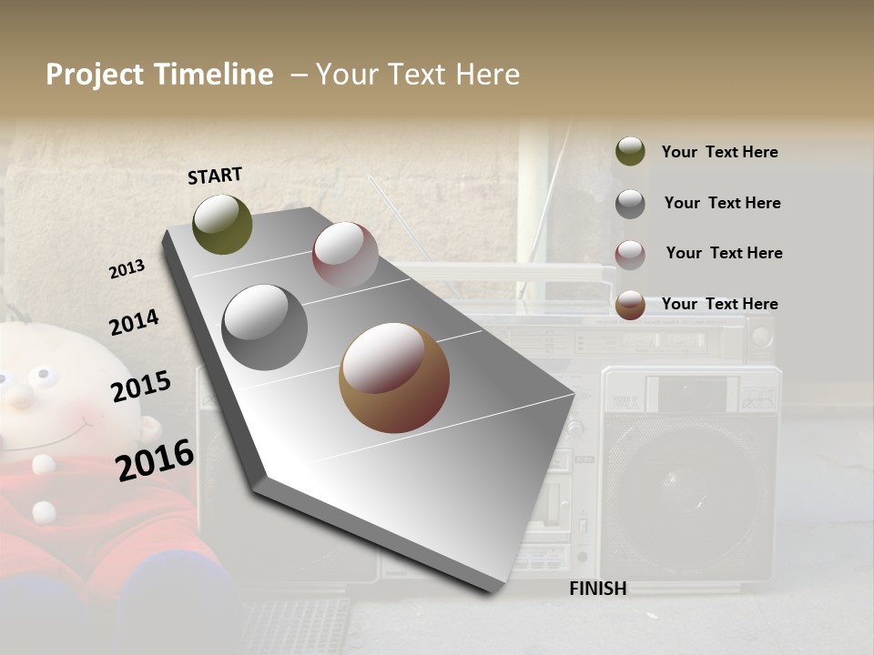 Listen Boombox Clubbing PowerPoint Template