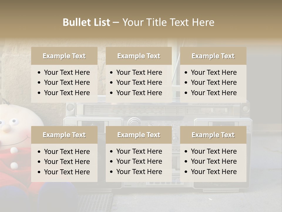 Listen Boombox Clubbing PowerPoint Template