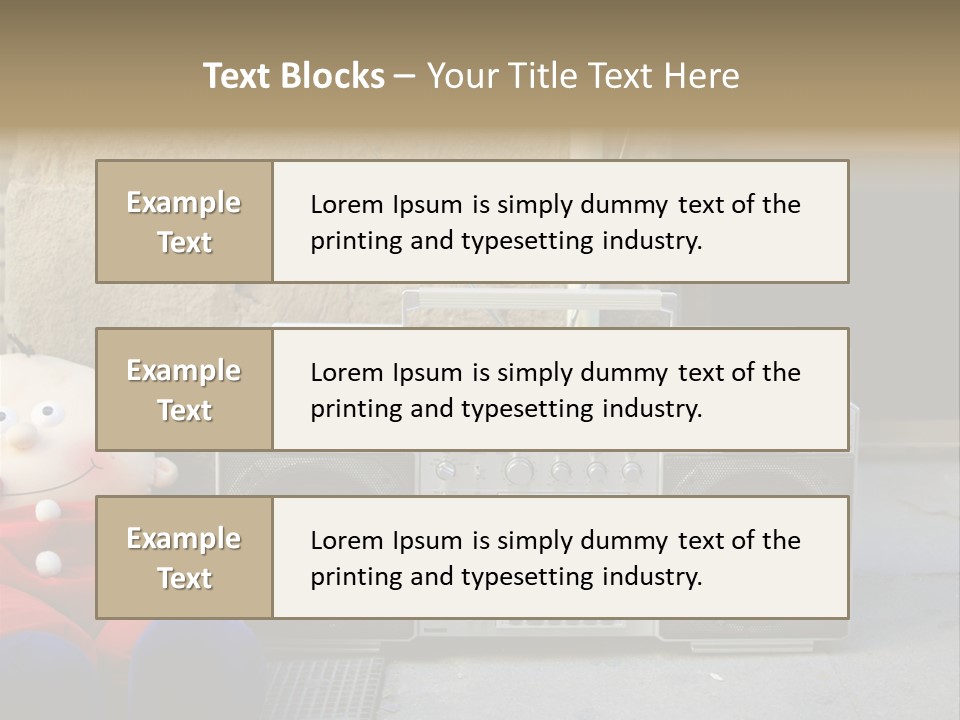 Listen Boombox Clubbing PowerPoint Template