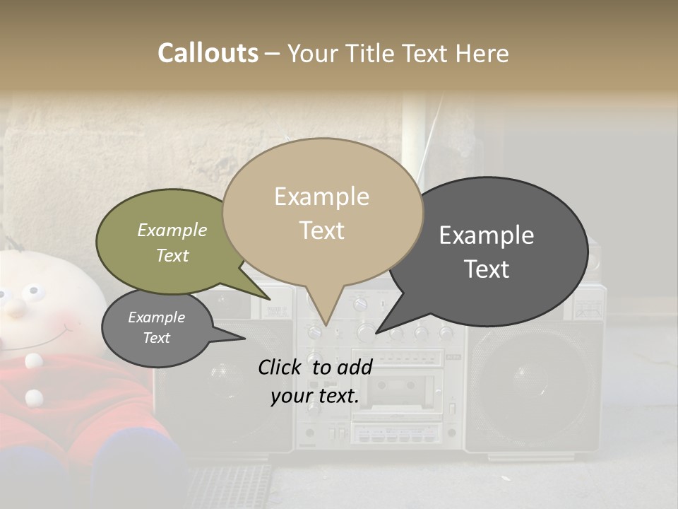 Listen Boombox Clubbing PowerPoint Template