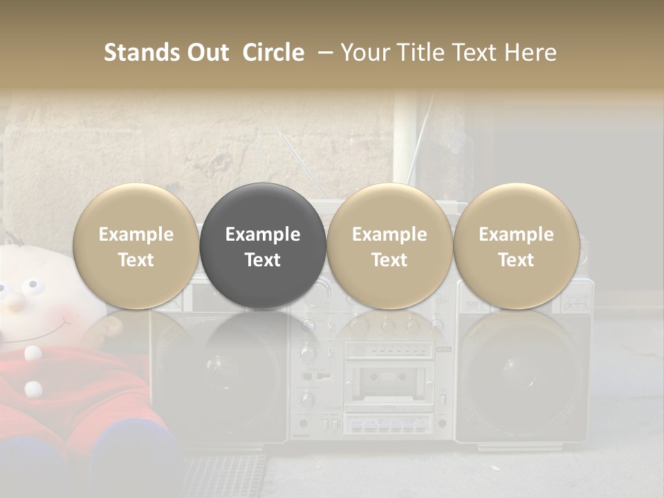 Listen Boombox Clubbing PowerPoint Template