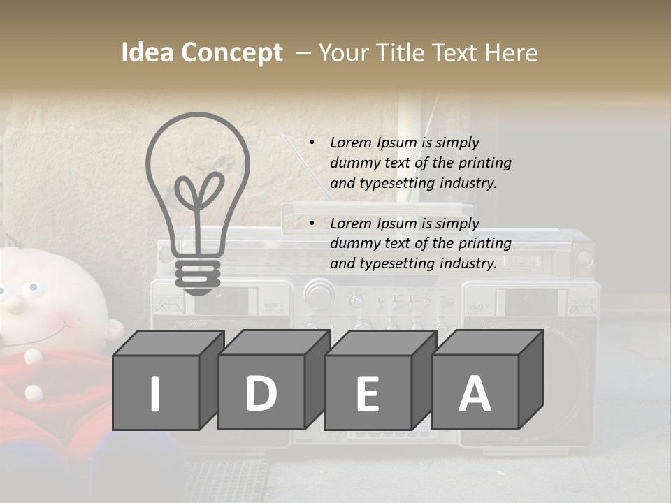 Listen Boombox Clubbing PowerPoint Template