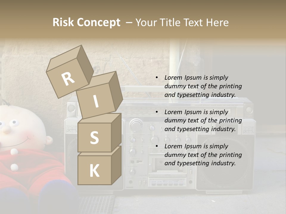 Listen Boombox Clubbing PowerPoint Template