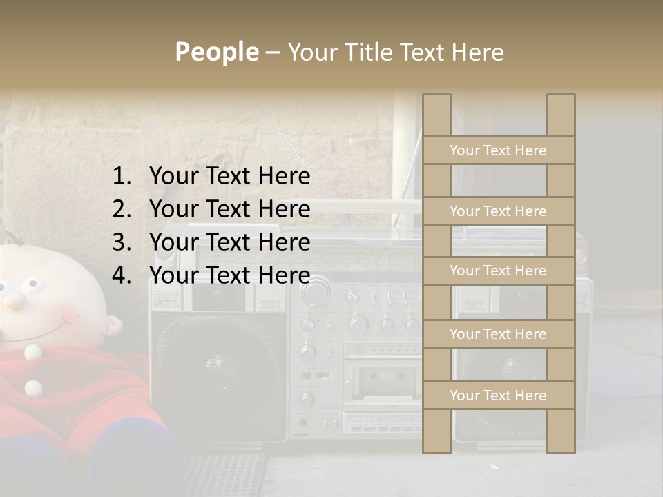 Listen Boombox Clubbing PowerPoint Template