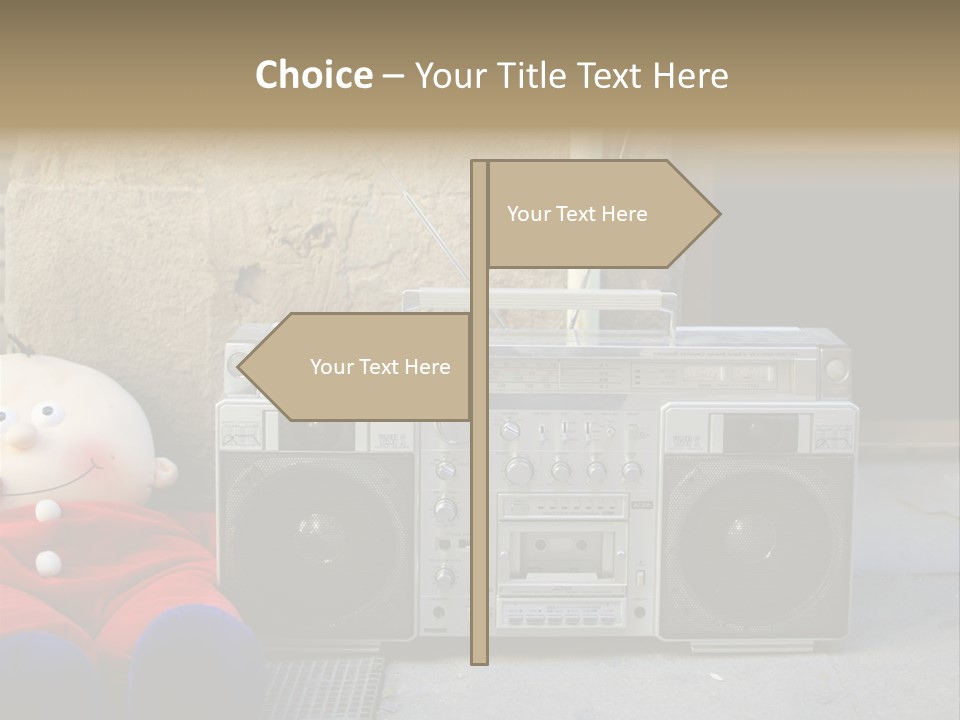 Listen Boombox Clubbing PowerPoint Template
