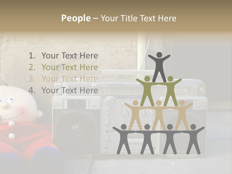 Listen Boombox Clubbing PowerPoint Template