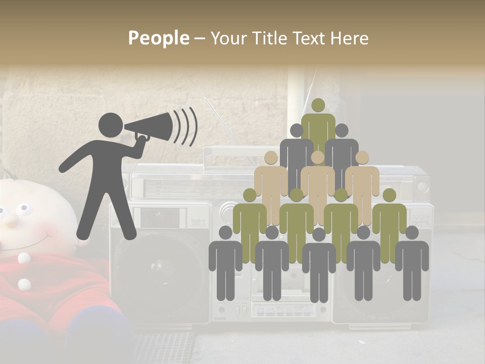 Listen Boombox Clubbing PowerPoint Template