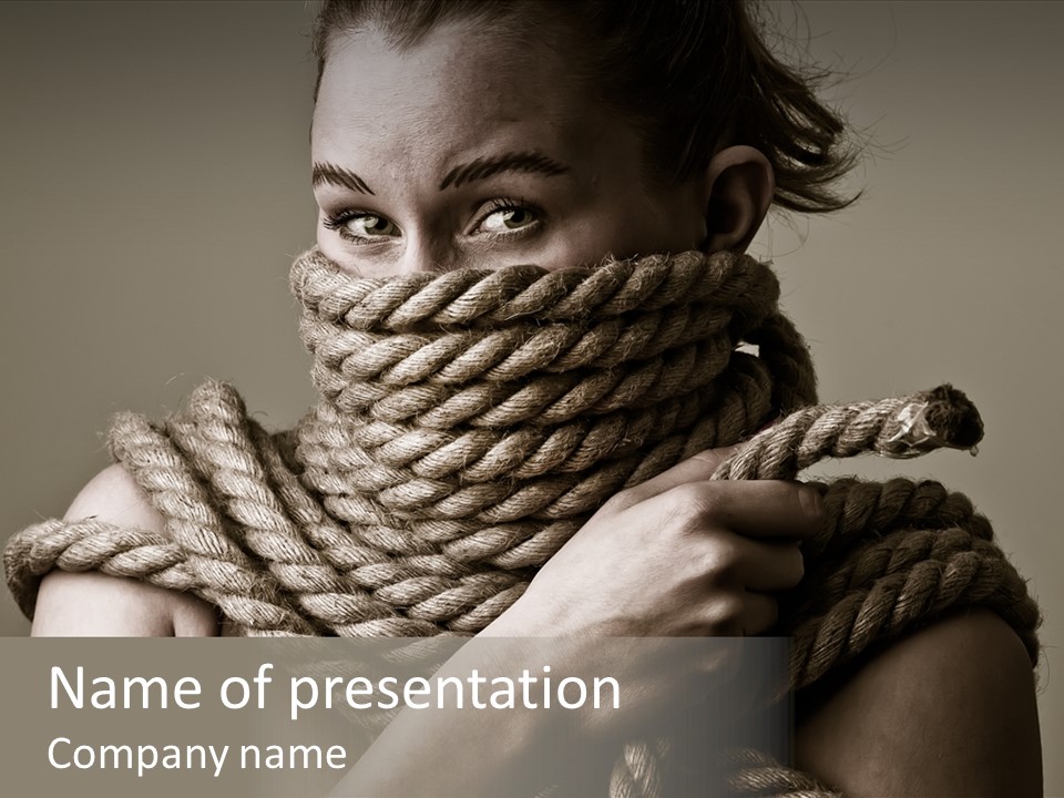 Metaphor Caught Silenced PowerPoint Template