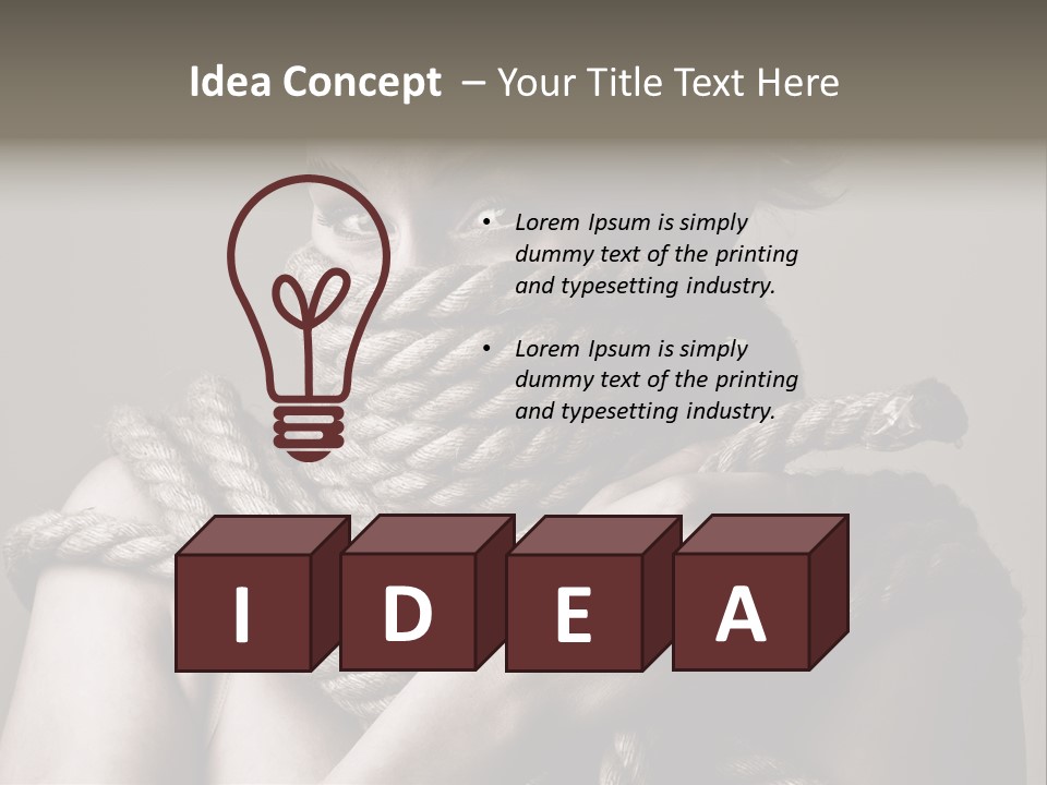 Metaphor Caught Silenced PowerPoint Template