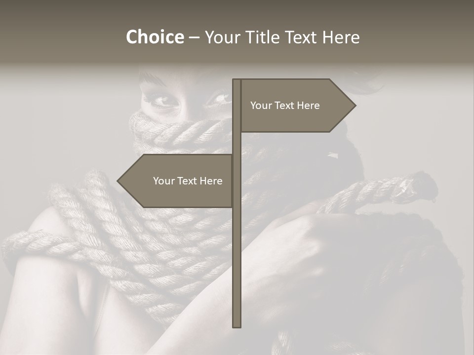 Metaphor Caught Silenced PowerPoint Template