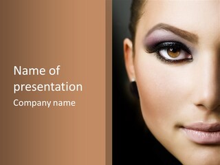 Close Lip Caucasian PowerPoint Template