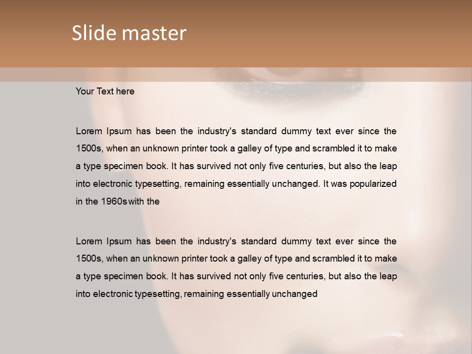 Close Lip Caucasian PowerPoint Template