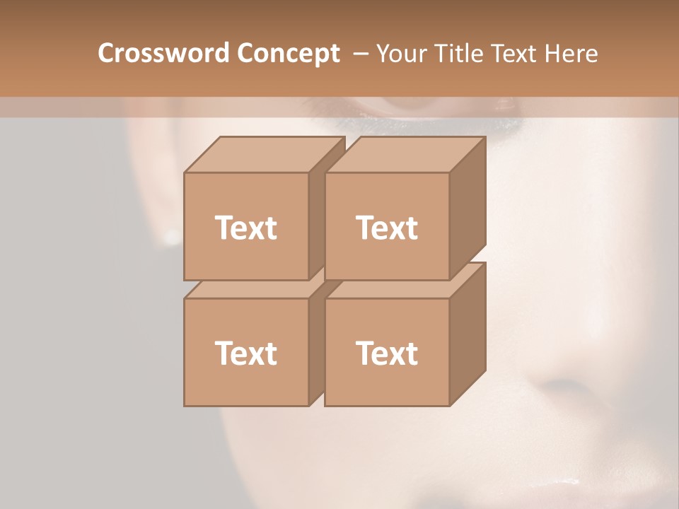 Close Lip Caucasian PowerPoint Template