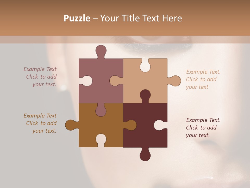 Close Lip Caucasian PowerPoint Template