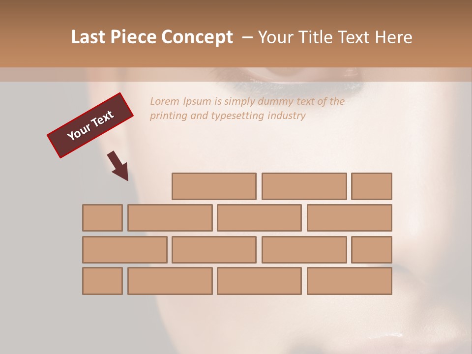 Close Lip Caucasian PowerPoint Template