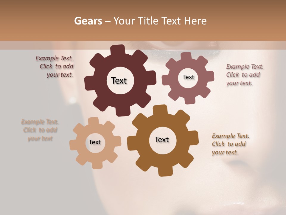 Close Lip Caucasian PowerPoint Template