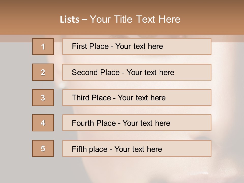 Close Lip Caucasian PowerPoint Template