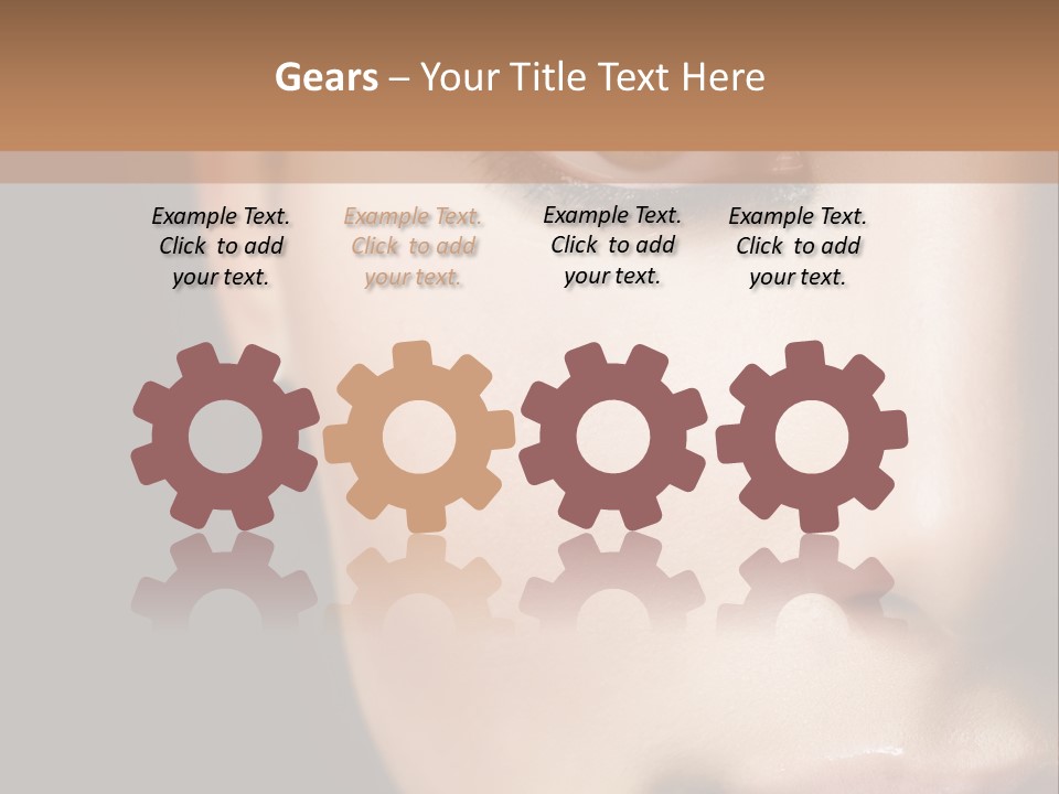 Close Lip Caucasian PowerPoint Template