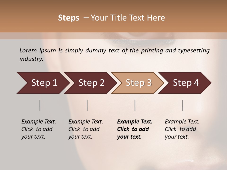 Close Lip Caucasian PowerPoint Template