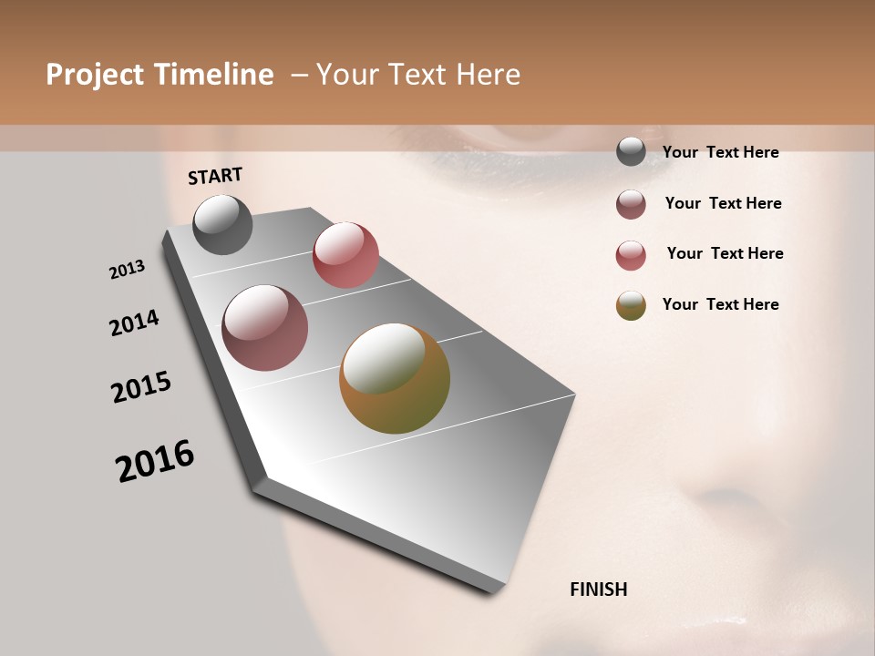 Close Lip Caucasian PowerPoint Template