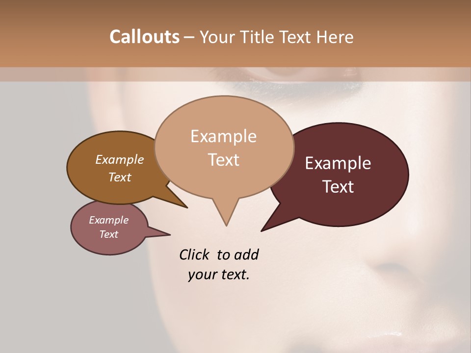 Close Lip Caucasian PowerPoint Template