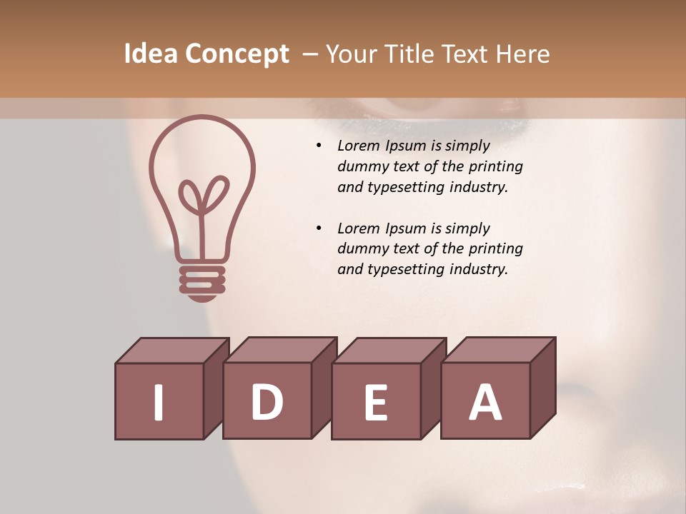 Close Lip Caucasian PowerPoint Template