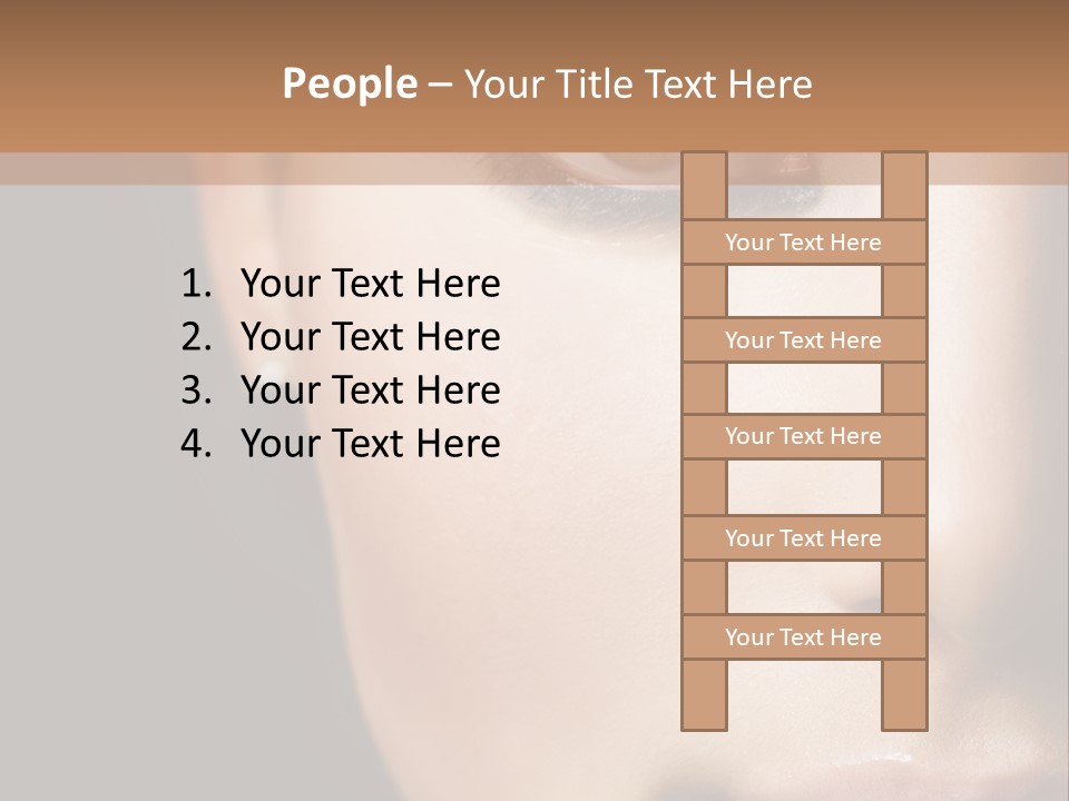 Close Lip Caucasian PowerPoint Template