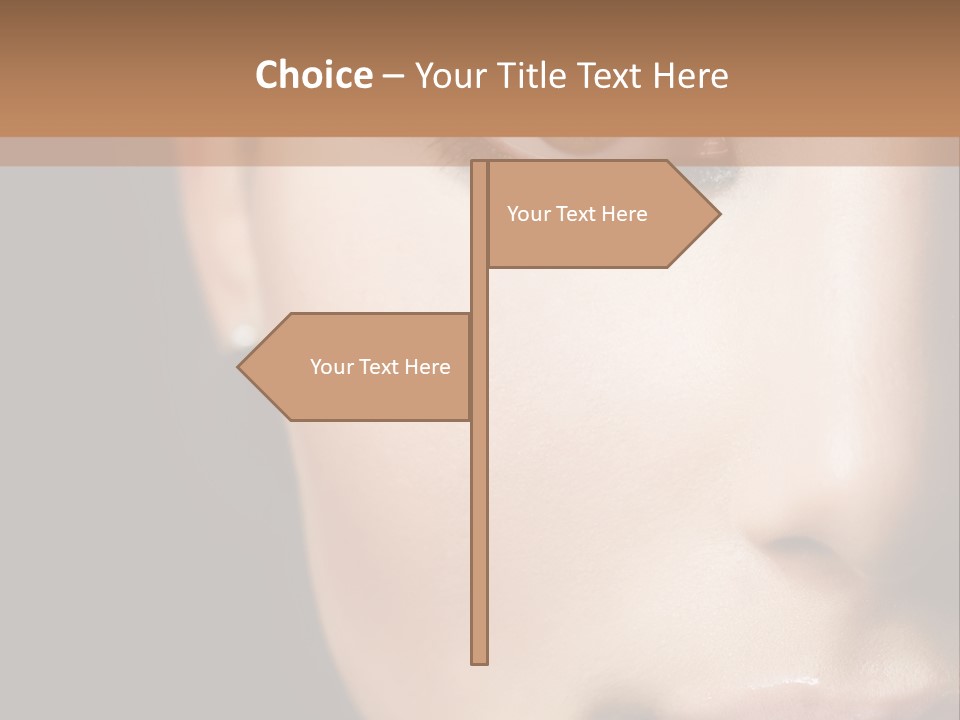 Close Lip Caucasian PowerPoint Template