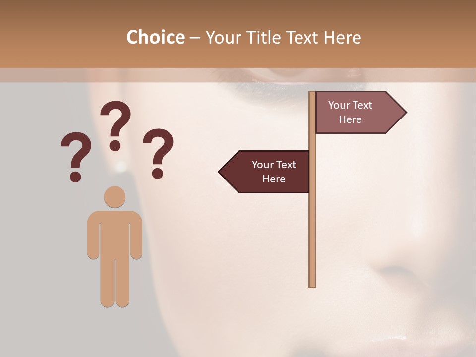 Close Lip Caucasian PowerPoint Template