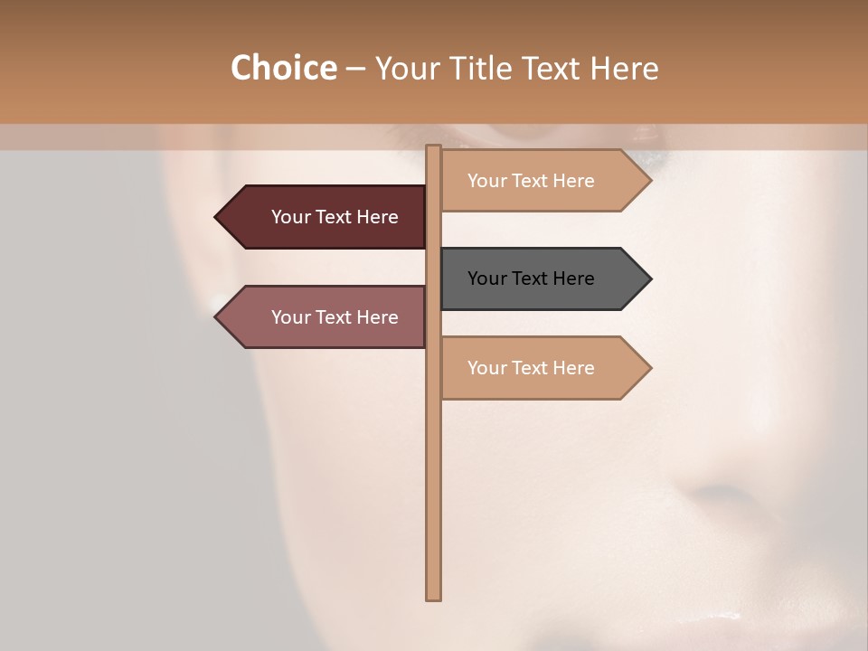 Close Lip Caucasian PowerPoint Template