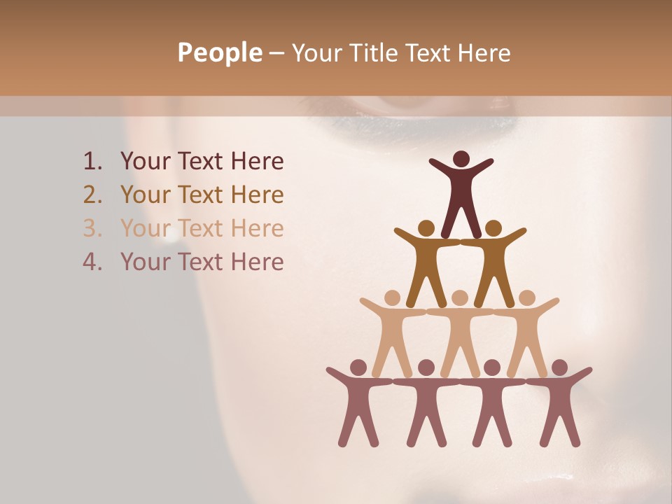 Close Lip Caucasian PowerPoint Template