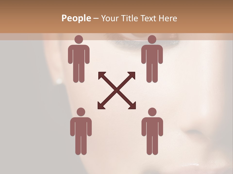 Close Lip Caucasian PowerPoint Template