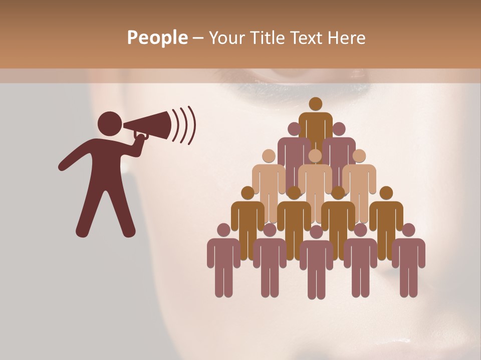 Close Lip Caucasian PowerPoint Template